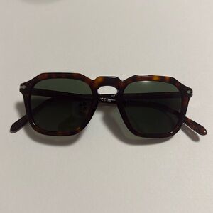 Persol Tortoise Shell Sunglasses with Havana Green Lenses